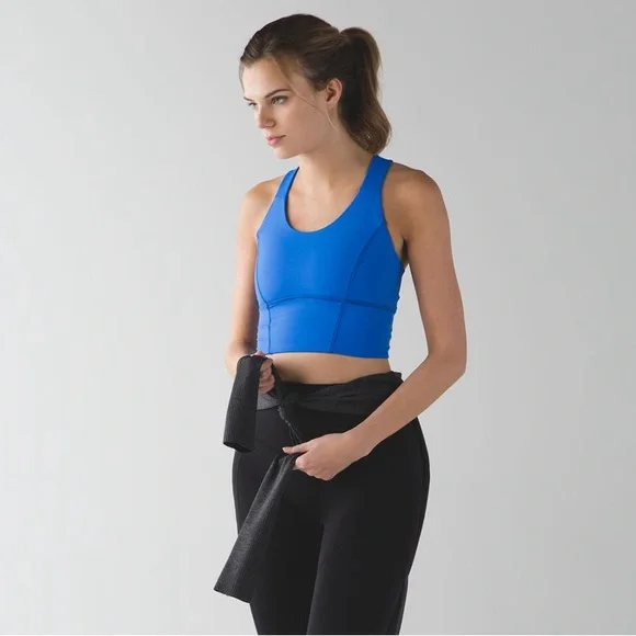 Lululemon Beat The Heat Bra Pipe Dream Blue Size 6 - Picture 2 of 11